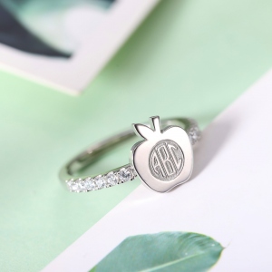 Personalized Engraved Apple Ring