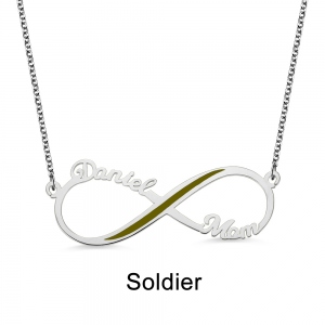 Personalized Inifinity Name Necklace Gift for Hero's Mom/Wife