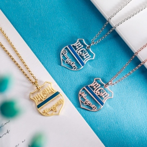 Personalized Name Badge Necklace for Police Mother