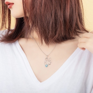 Personalized Love Epoxy Birthstone Necklace