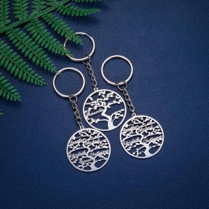 Personalized 1-13 Name Life Tree Keychain