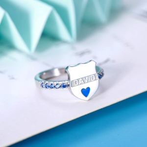 Personalized Police Badge Ring