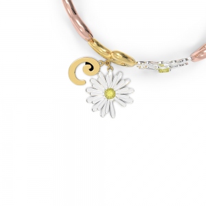 Personalized Initial Moon & Flower Ring Daisy Ring