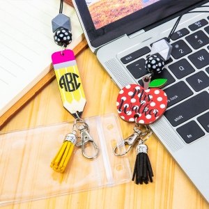 Personalized Cute Pencil/Apple/Initial Lanyard