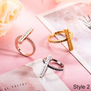 Engraved Vertical & Horizontal Bar Ring