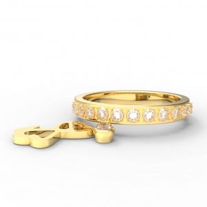 Personalized Birthstone Ring with Dog