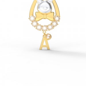 Personalized Rabbit Birthstones Necklace with Letter