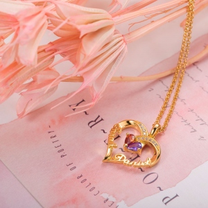 Forever Together Birthstone Name Necklace