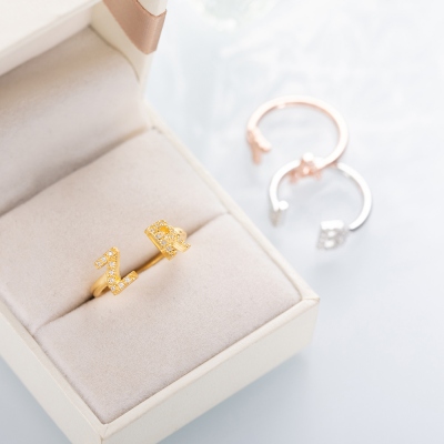 Personalized Initial Cuff Ring