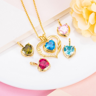 Personalized True Love Birthstone Necklace