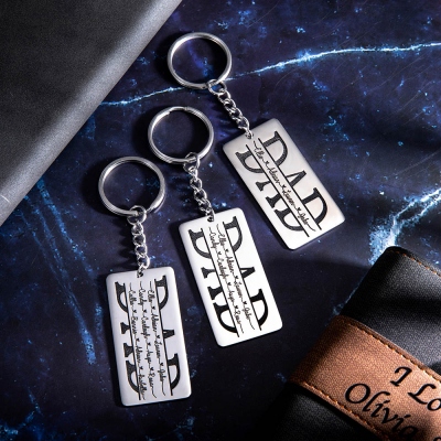 Custom Family Keychain Daddy Keychain Gift for Family