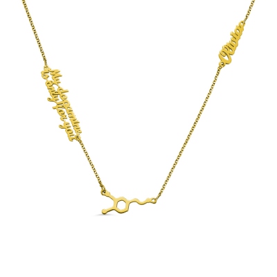 Personalized Dopamine Molecule Name Necklace