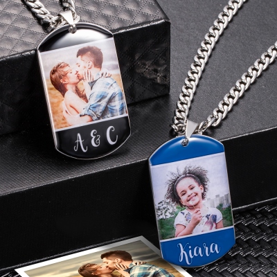 Gepersonaliseerde 1-4 foto's Dog Tag ketting