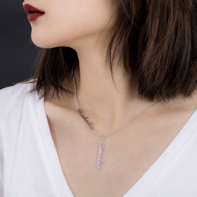 Personalized Two Names Y-shaped Necklace