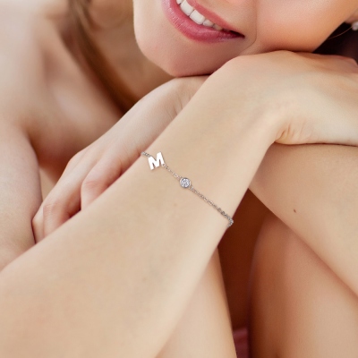 Custom Sideways Initial Name Bracelet