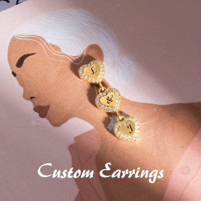 Boucles d'oreilles personnalisées 1-9 coeurs pour elle