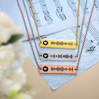 Personalized Scannable Spotify Code Song Keychain/Bracelet/Necklace in Gold
