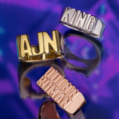Personalized Unisex Initial/Monogram/Name Ring in Sterling Silver