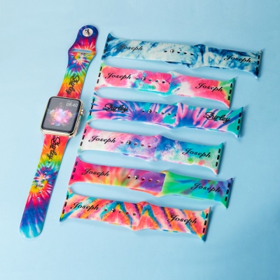 Tie Dye Apple Watch Band Rainbow Swirl