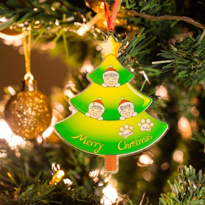 Personalized Christmas Hanging Ornament Family Decoration