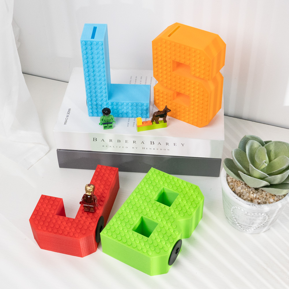 Presente personalizado com nome impresso em 3D para caixa de dinheiro