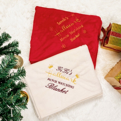 Personalized Moving Watching Blanket Custom Embroidery