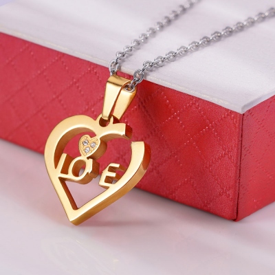 Custom Heart & Key Necklaces Couple Necklaces