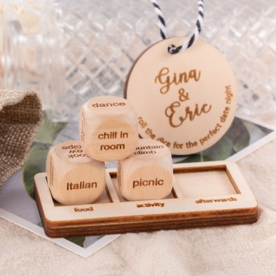 Personalized Wooden Date Night Dice