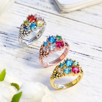 Personalized Mother's Birthstone Ring