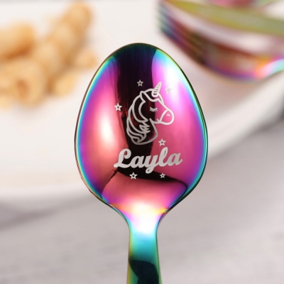 Personalized Cutlery Sets with Unicorn Gift for Kids