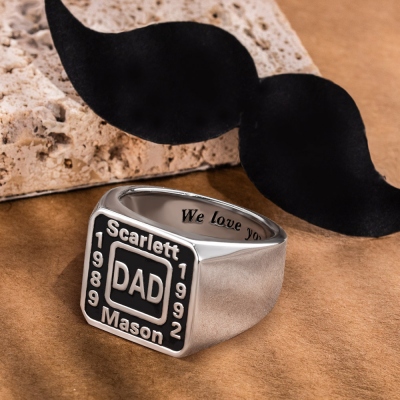 Siegelringe mit personalisiertem Gravurgeschenk für Papa
