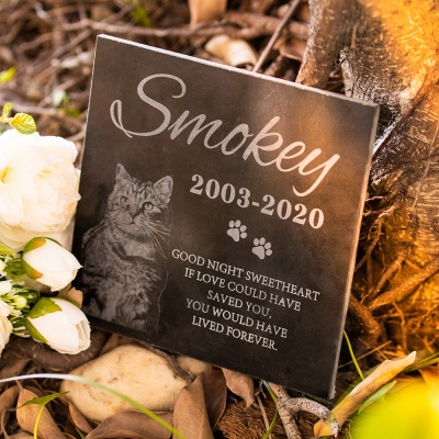 Personalized Memorial Pet Stone For Dog & Cat Tombstone