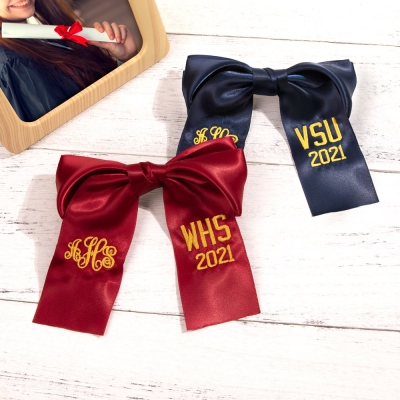 Personalized Monogram Graduation Cap Bow