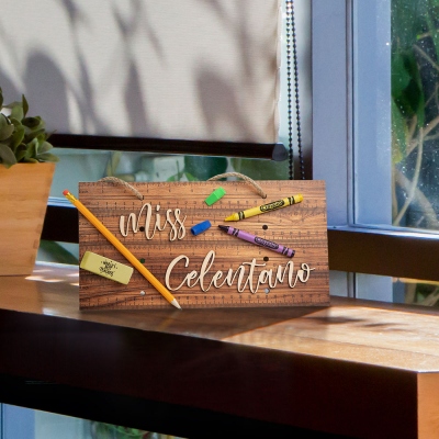 Personalized Wooden Teacher Ruler Sign