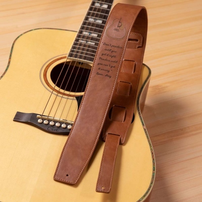 Personalized Leather Guitar Strap Gift for Guitar Players