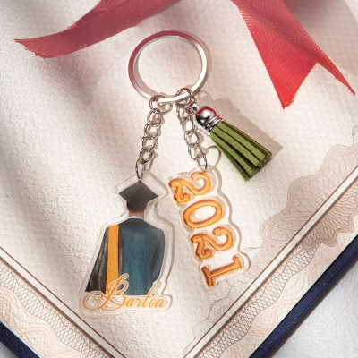 Porte-clés imprimé souvenir de remise des diplômes personnalisé