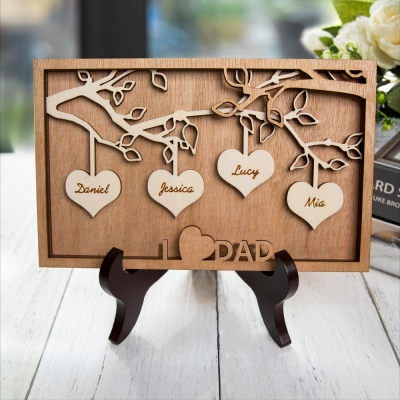 Personalized Name Heart Family Tree Home Decor