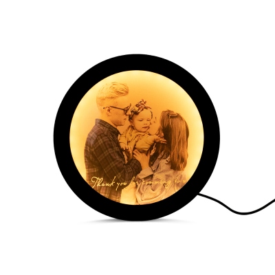 Personalized Photo LED Three-color Mirror with Engraving