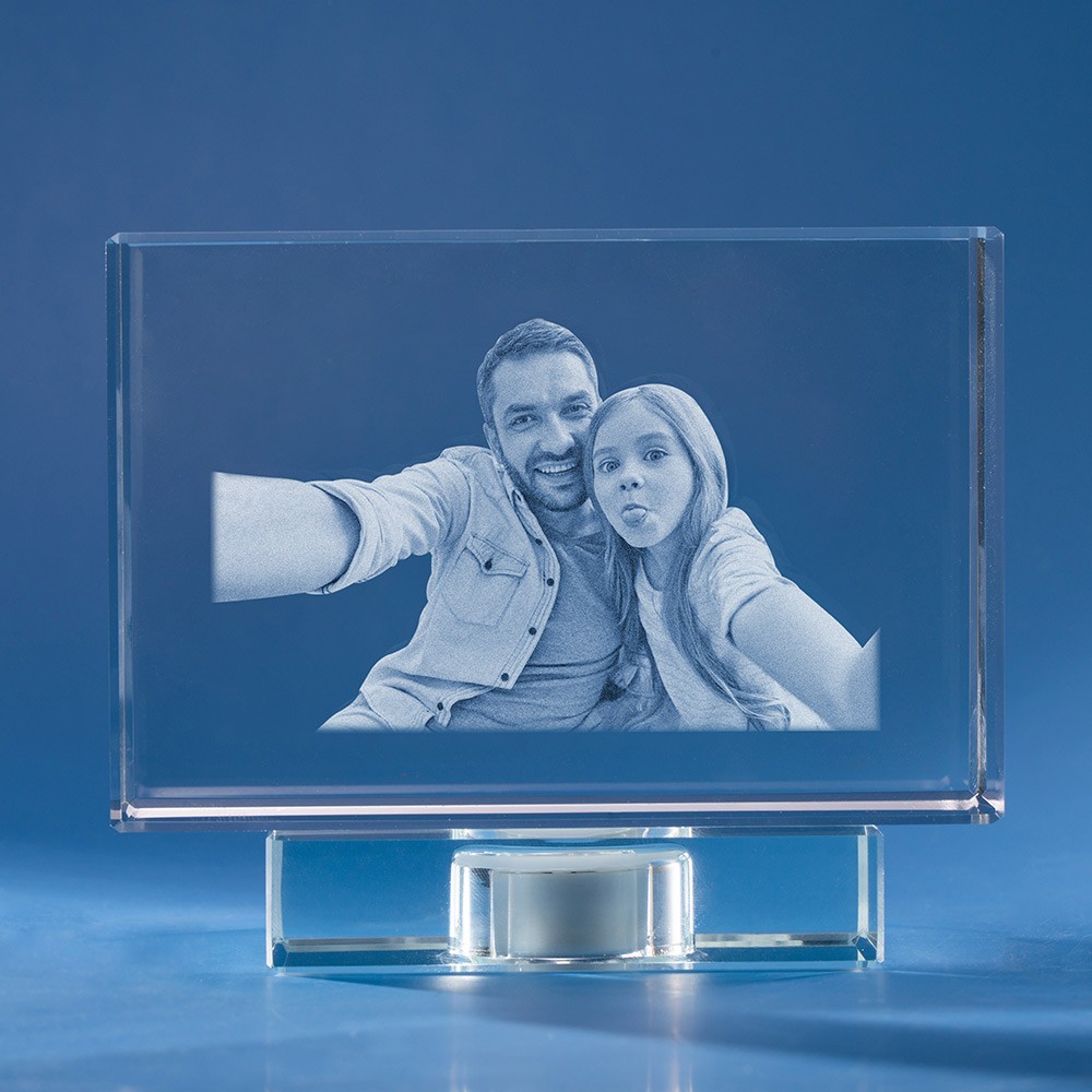Father's Day 3D Crystal Photo Engraved Gift