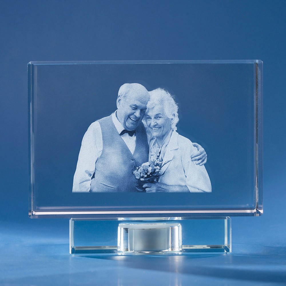 Golden Anniversary 3D Crystal Photo Engraved Gift