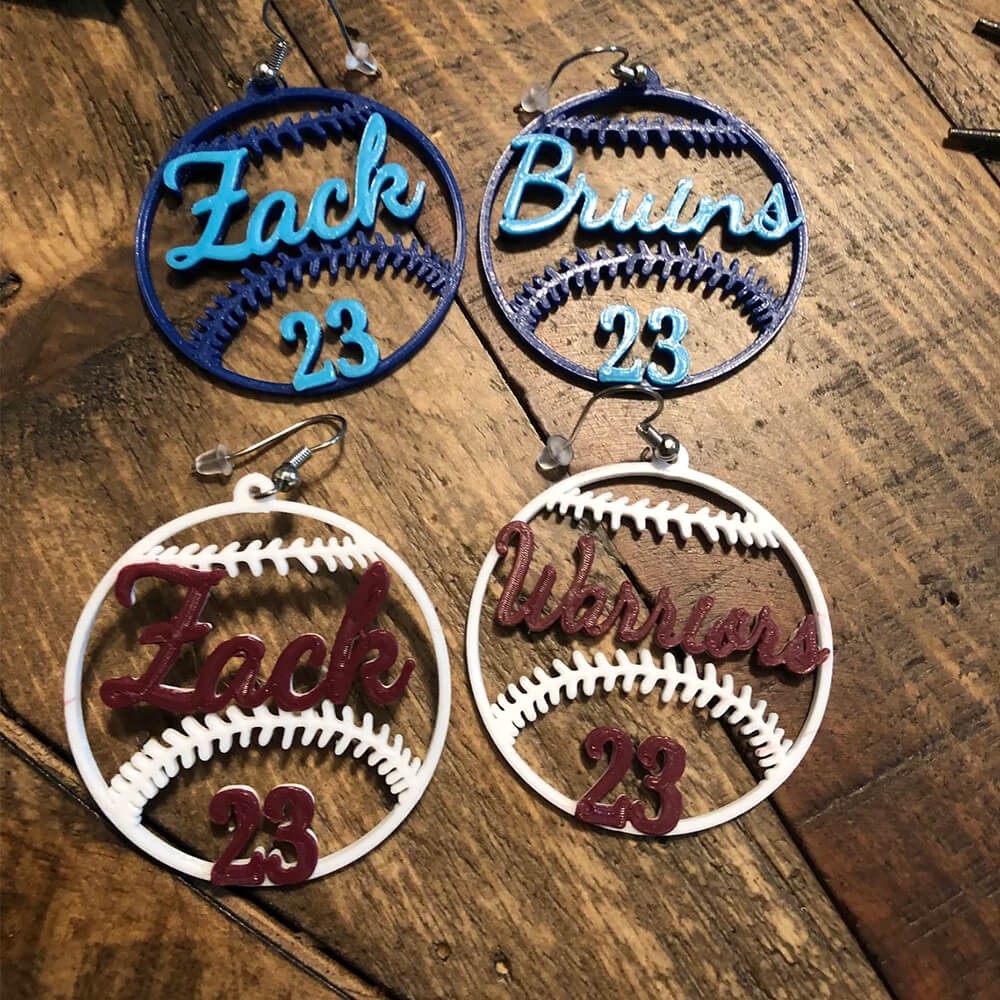 Boucles d'oreilles Cheerleading Baseball personnalisées