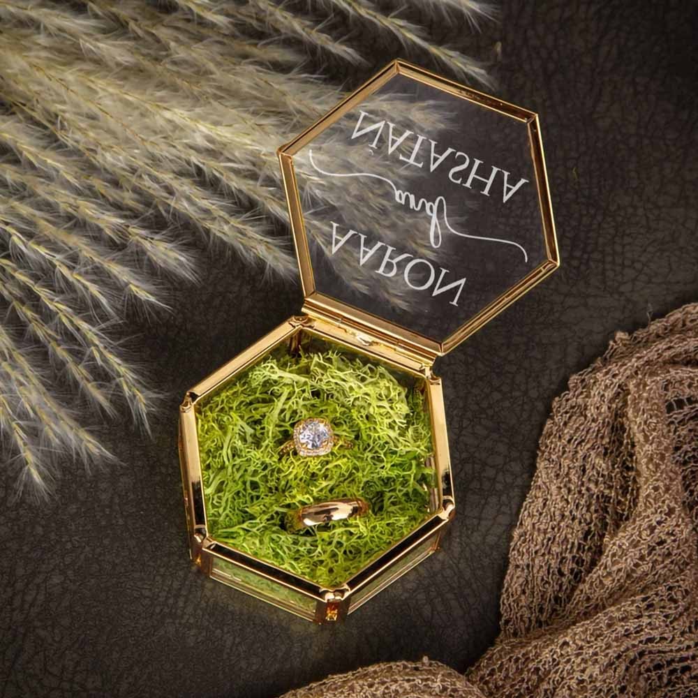 glass ring box for wedding
