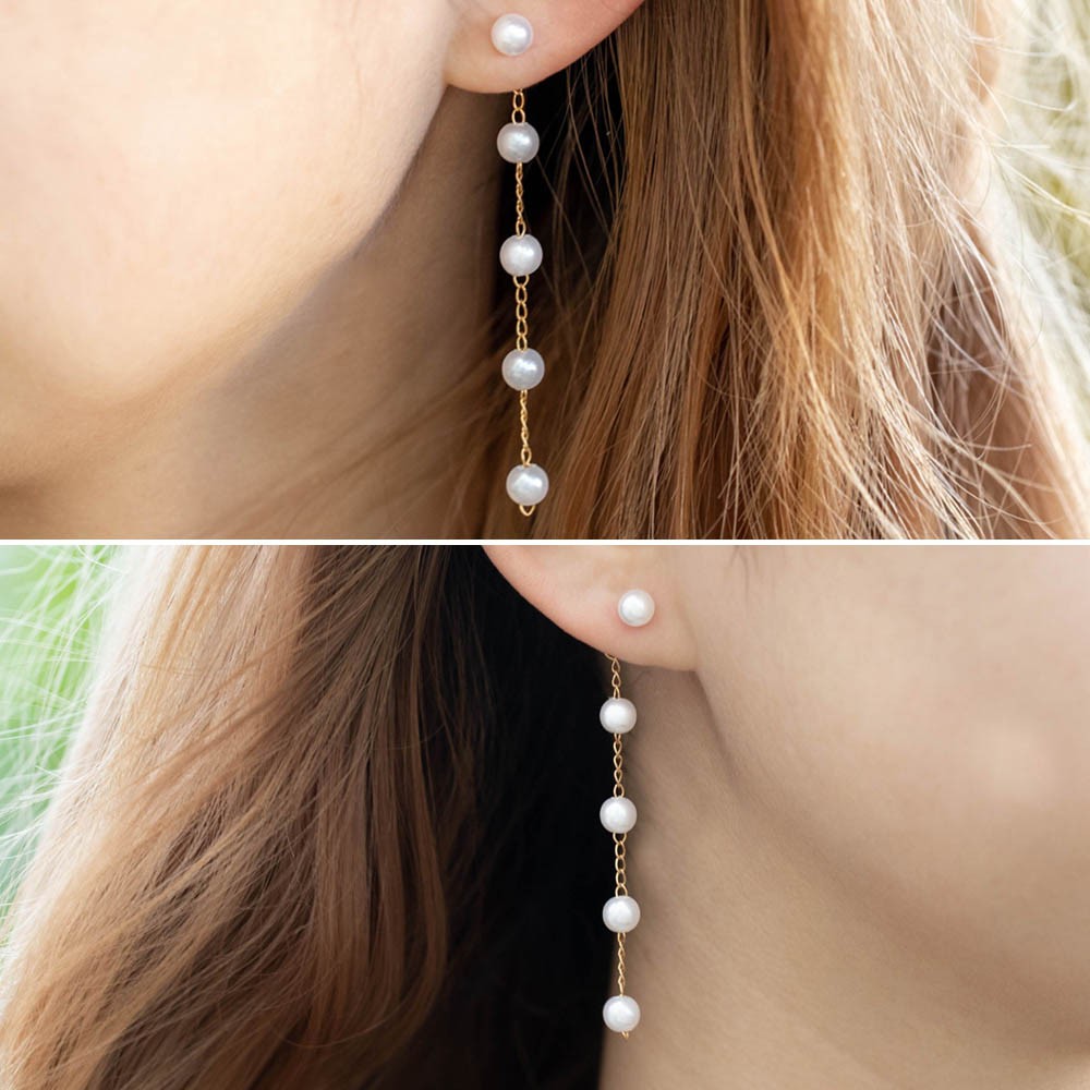 Boucle d'oreille enfileur de perles d'eau douce