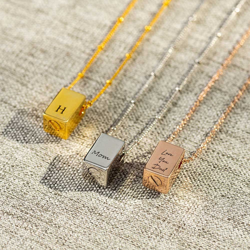 Personalized Small Mini Urn Necklace for Ashes Engraved Ashes Necklace for Women Memory Gift Dainty and Pretty Gift and Sympathy Card