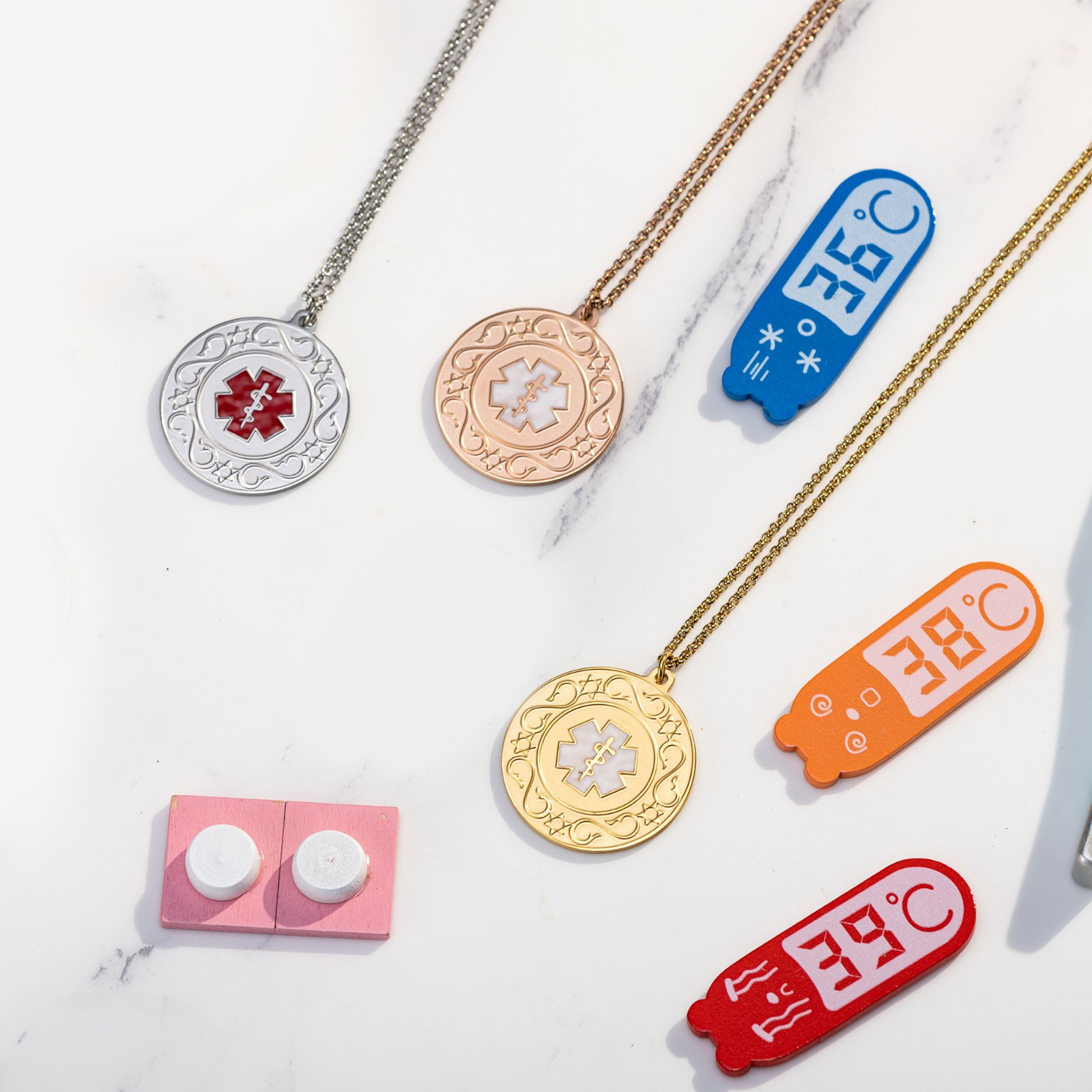 Custom Medical Alert Necklace Stainless Steel Engraved Medical Jewelry, ID Tag for Men/Women