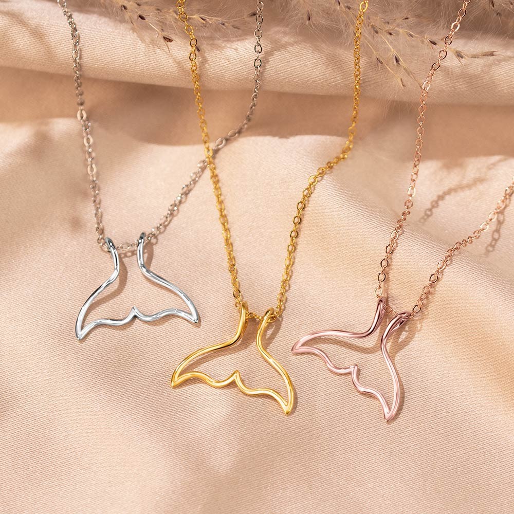 Ring Holder Necklace, Sterling Silver Mermaid Tail Pendants Ring Keeper Necklace, Fish Tale Necklace Wedding Gift for Women Nurses Mothers Wife