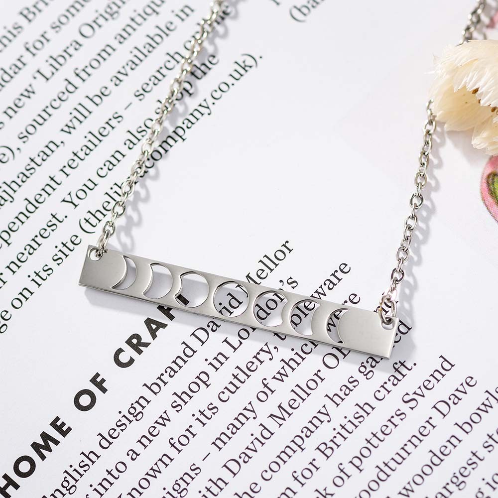 Moon Phase Necklace, Crescent Moon Necklace, Celestial Jewelry, Astrology Necklace, Birthday/Graduation/Christmas Gift for Mom/Wife/Sister/Girlfriend