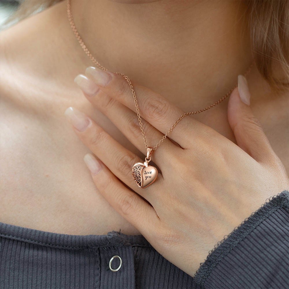 Collana con foto del medaglione vintage, collana con foto del cuore con totem, collana del cuore, gioielli commemorativi, ricordo del cuore, regalo per mamma/nonna