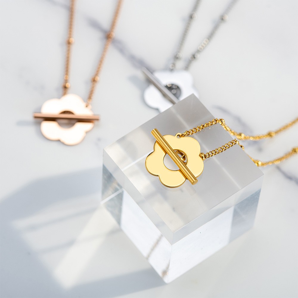 Bloom Bloom Necklace, Flower Necklace, Flower Toggle Clasps Necklace, Kpop Jewelry, Gift for Girl/Daughter/Girlfriend/THE BOYZ Fans