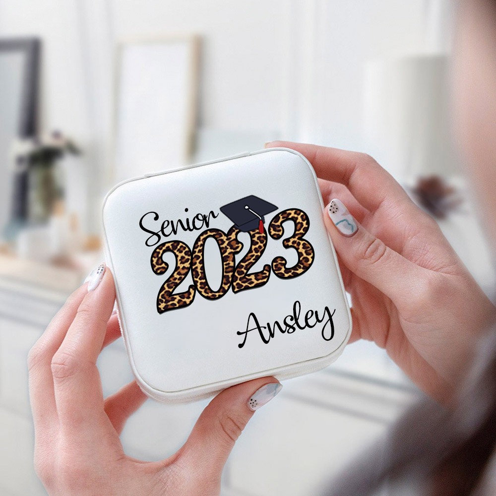 Custom Classic Graduation Jewelry Box, Personalized Graduation Jewelry Case, Class of 2024 Graduation Gift, Graduation Keepsake, Gift for the Graduate